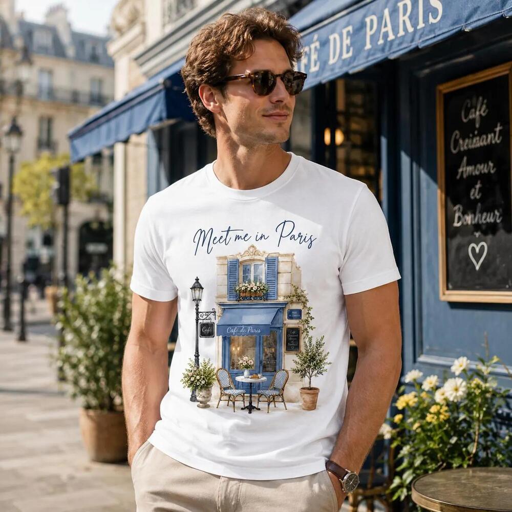 Meet Me In Paris Shirt, French Cafe Graphic Tee, Paris Travel T Shirt
